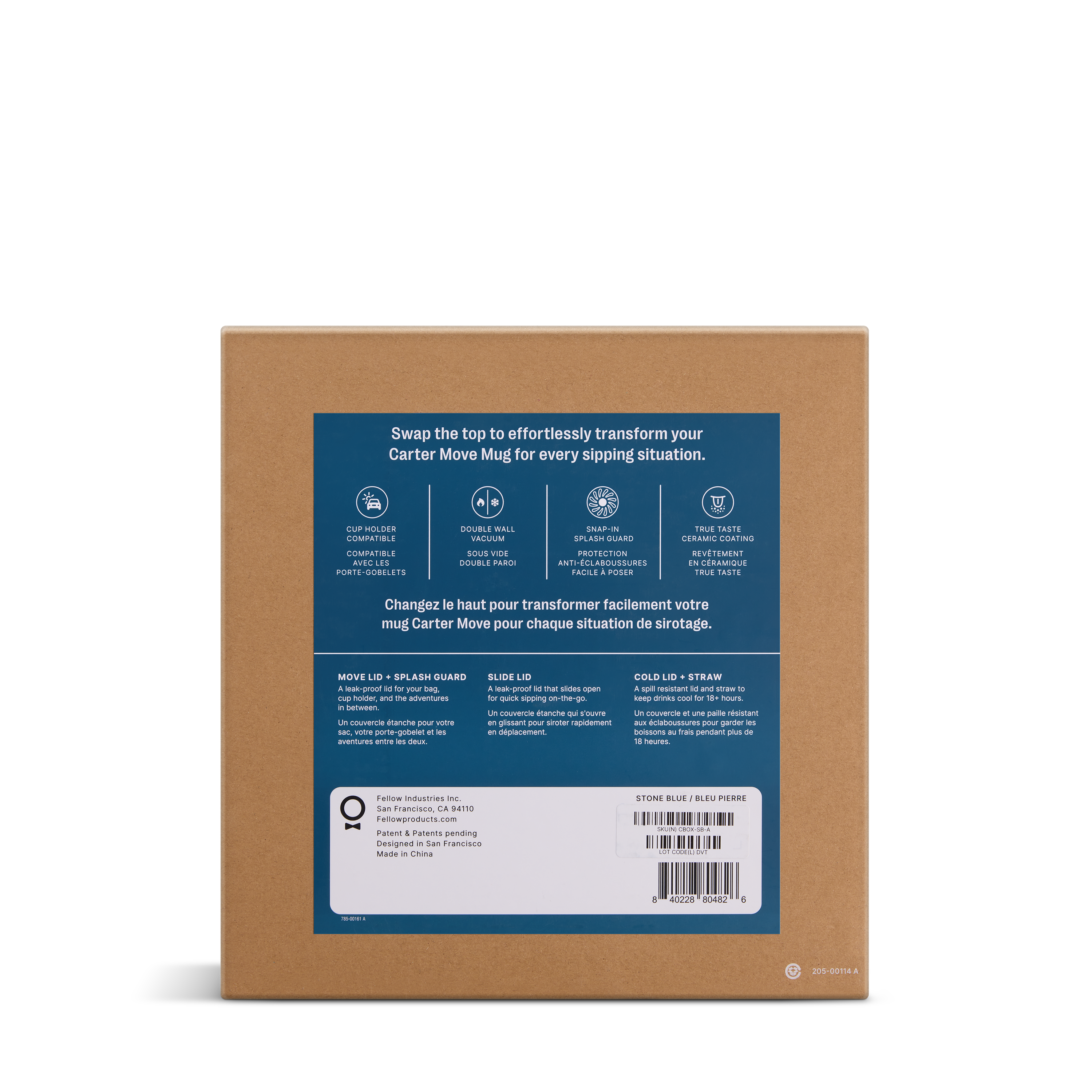 Fellow Carter 3-in-1 Sip System | Thermobecher-Set mit verschiedenen Deckeln