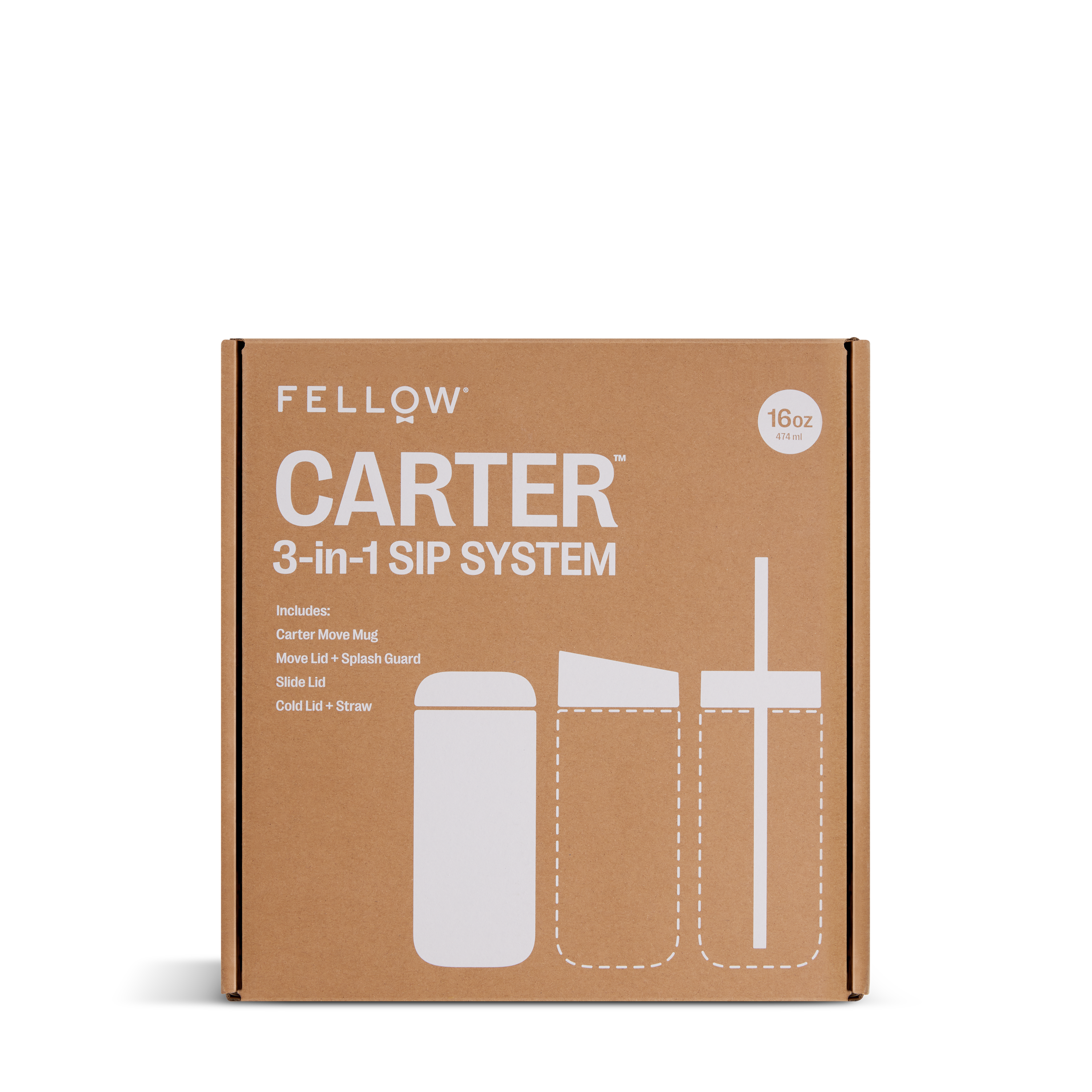 Fellow Carter 3-in-1 Sip System | Thermobecher-Set mit verschiedenen Deckeln