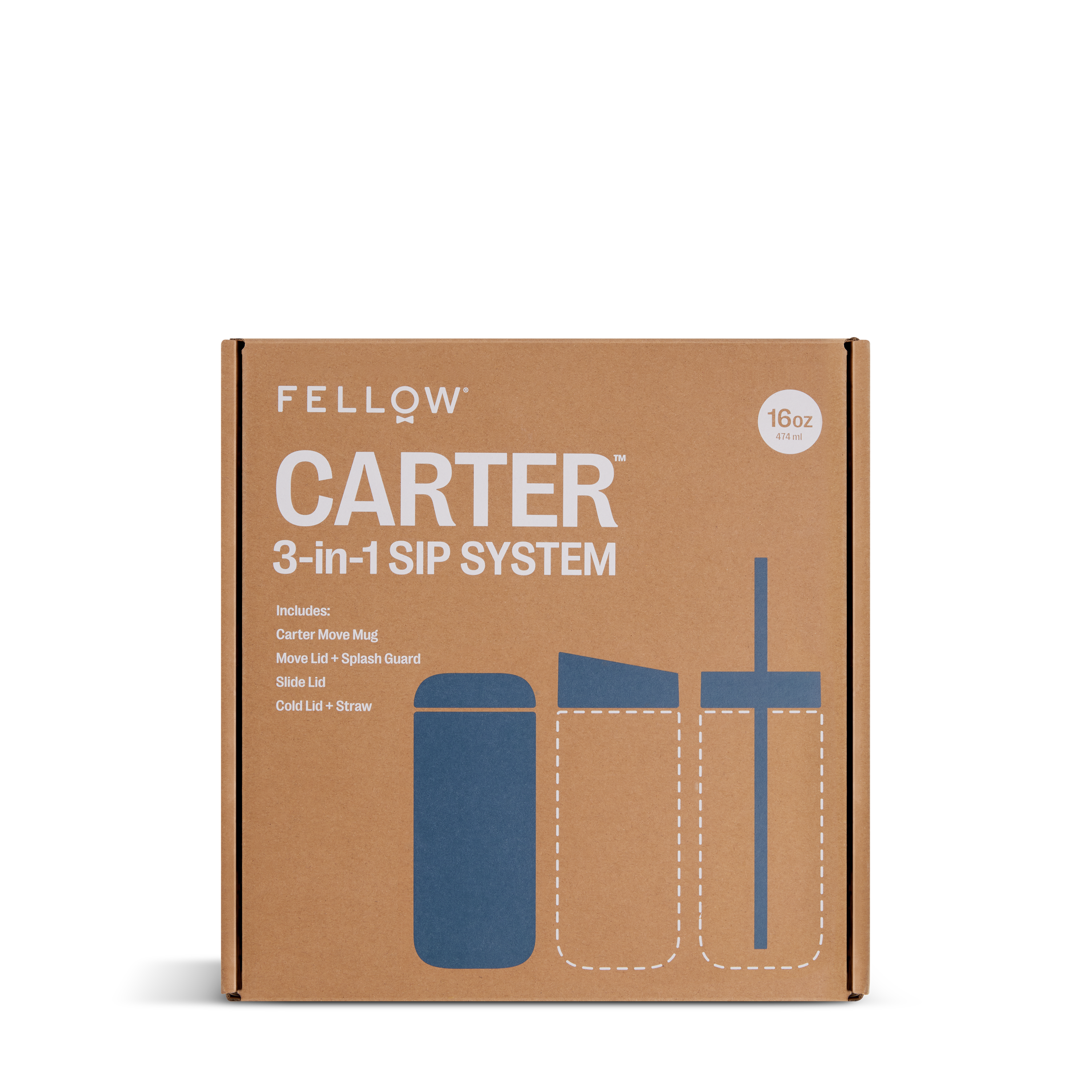 Fellow Carter 3-in-1 Sip System | Thermobecher-Set mit verschiedenen Deckeln