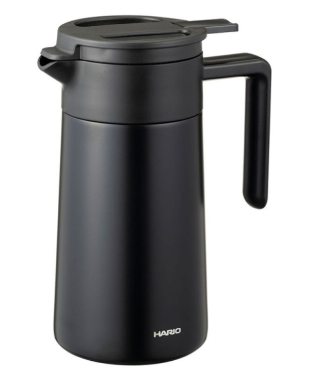 HARIO Ceramic Coating Stainless Thermal Pot 600ml - Black | Kaphiy