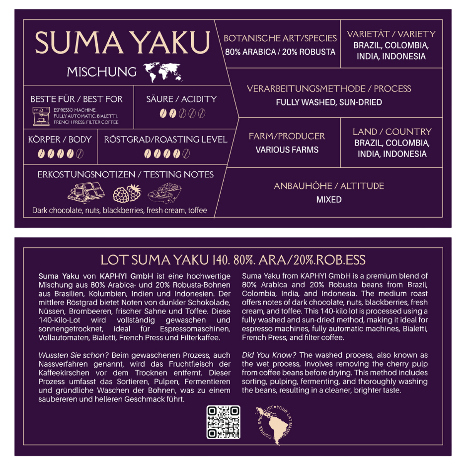 Kaphiy Suma Yaku (mixture) beans 350g
